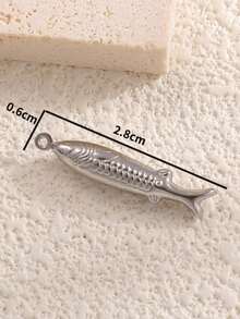 1 件不锈钢鱼形吊坠，适合 DIY 珠宝制作、项链、手链、手机吊饰、钥匙扣 - 魚 - 查看 11