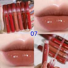 1pc Gege Bear Glossy & Matte Finish Lip Gloss, 5 Color Options, Long-Lasting, Moisturizing, Velvet Texture, Brightening