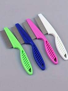 1pc 2-In-1 Pet Hair & Tear Stain Remover Brush - Stainless Steel Dog & Cat Flea Comb, Effectively Trims & Gently Removes Matted Fur And Fleas, Suitable For Dogs And Cats - Multicolor - View 10