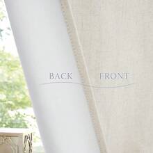 100% Blackout Curtains For Small Window, Linen Textured Blend Insulating Privacy French Door Curtains Tie Up Shades For Kitchen Storage Cabinet Basement, W 30 X L 40, Ivory, 1 Panel - 象牙英吋 - 查看 8