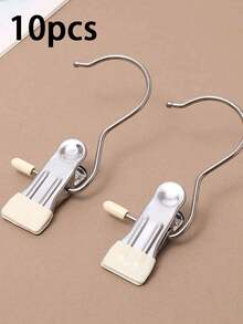 10pcs High-Quality Stainless Steel Clothing Clips, Adjustable Metal Pants Hanger And Clips, Portable Hanging Clothing Clips, Suitable For Home Space Storage And Organization, Suitable For Bedrooms, Wardrobes, Lockers, Homes, Dormitories, Clips For Pants And Skirts, Socks, Underwear, Tops And Other Clothes