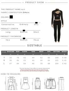 Women's Autumn New Fashion Hollow-Out Sexy High Collar Long Sleeve Top And Skinny Pants Set - Black - View 8