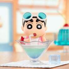 Miniso 1个随机蜡笔小新美味春季系列盲盒手办，生动还原动漫美食场景，适合家居和办公桌摆放，也可作为生日礼物 - 彩色 - 查看 5