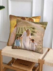 1 pieza Funda de almohada personalizada con foto impresa, funda de almohada impresa personalizada de un solo lado para familia, niños, mascotas, amigos. Perfecto para bodas, festivales, fiestas, Día de la Madre, Día del Padre, Acción de Gracias, cojín decorativo para sala de estar, dormitorio. Funda de almohada universal suave personalizada, única, personalizada, regalo ideal para él, ella, novio, novia, papá, mamá, familia, amigos, mascotas para aniversarios, cosas lindas - Multicolor - Ver 6