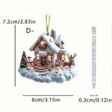 قطعة واحدة من زخرفة داخلية للسيارة بشكل بيت سحابي حلمي من الأكريليك للعيد المجيد