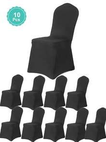 10pcs White Folding Chair Covers - Suitable For Weddings, Parties, Dining And Banquets - Universal Washable Folding Chair Slipcovers - Elegant Event Decor - Multicolor - View 15