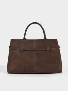 Sac à main vintage de couleur café pour femme, sac à main de navette haut de gamme avec boucle, petit sac de navette à la mode, convient pour les déplacements, la vie quotidienne, en PU - Café - Voir 3