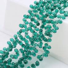 约95颗5*8毫米水滴形玻璃珠，彩色镀AB彩DIY饰品吊坠，适用于手工配件、鞋子、包包、发饰、节日礼物、生日礼物等。 - 5*8mm橫孔水滴 - 查看 67