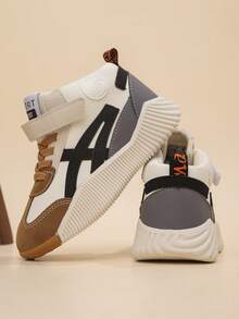 1 Pair Hook And Loop Design Boys' Sports Shoes, Girls' Fashion Casual Tennis Shoes, Infant Tennis Shoes, New Spring/Autumn Collection