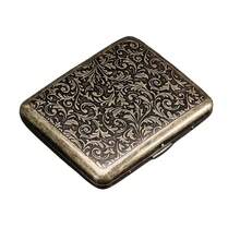 Vintage European Style Peony Design Brass Cigarette Case - Double-Sided Floral Pattern, Shatterproof And Moisture-Proof, Elegant Gift For Boyfriend, Father, Or Lover, Smoking Accessories | Vintage Style | Durable Brass, Cigarette Holder Box - họa tiết arabesque - Xem 11