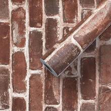 1 Roll Red Brick Peel And Stick Wallpaper, Removable And Reusable, Suitable For Renters, Can Be Used In Bathroom, Farmhouse Kitchen, Outdoor Decor, Bedroom, Living Room And More - Brown - View 5