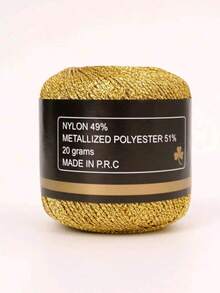 1 لفة من خيط ذهبي لامع 1.5 مم DIY، خيط معدني لخيوط DIY لامعة وزخرفية، خيط كروشيه وتريكو للكنزات والأوشحة