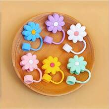 3/6/12 piezas Tapas de pajita de silicona lindas - Cubiertas protectoras de silicona, Tapas reutilizables simples para pajitas de taza, a prueba de polvo