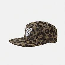 Retro Flat Top Embroidered Letter Hats Casual Versatile Duckbill Leopard Print Flat Brim Baseball Cap For Women And Men
