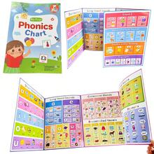 Lachilly Quadro de aprendizagem fonética, pôsteres de aprendizagem infantil pré-escolar, números do alfabeto de 1 a 10, cores, vocabulário CVC, palavras em inglês, pôsteres A4, brinquedos educativos Montessori