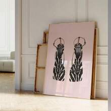 1pc Unframed, Fashionable Girlish Blush Pink Gallery, Zebra New York Paris Los Angeles London Poster, Preppy Aesthetic Wall Painting, Leopard Print Fashion High Heels Print