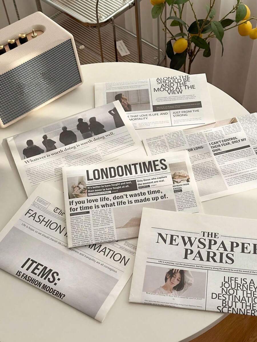 English Newspaper, Photography Magazine, Photography Decor Props, Suitable For Clothing, Home Decor, Food Photography Backdrops - Multicolor - View 1
