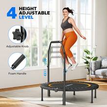 MERACH 40cm/48cm Rebounder Mini Trampoline Adult, Fitness Trampolines Max Load 150KG With Adjustable Handle, Suitable Rebounder For Adults Outdoor Workout - 40'' - Include Handle - View 5