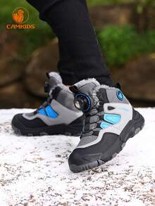 青少年雪地靴，保暖内衬雪地靴，时尚百搭，适合万圣节、圣诞节、节日庆典 - 彩色 - 查看 2