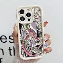 Custodia per telefono in stile manga giapponese classico "" per iPhone 16, 15, 14, 13, 12, 11 Pro Max, X, XR, XS Max, 8, 7 Plus - Custodia posteriore morbida in TPU antishock - Bordò - Visualizzare 6