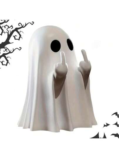 1Pc Halloween Ghost Figurine Ghost Decor, Funny Ghost Statue, Cute Ghost Figurine, Ghost Statue Halloween Decoration For Gift Props Tabletop Home Decor New Year's Gifts,(Shipment Of Both New And Old Versions Is Random)