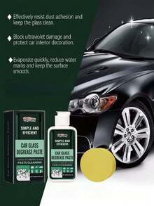 rayhong 100 ml Pâte dégraissante pour vitres de voiture, Pâte de nettoyage pour pare-brise de voiture, Pâte de nettoyage déperlante anti-pluie pour vitres de voiture, Agent de nettoyage et anti-buée pour pare-brise et rétroviseur, Pâte dégraissante pour vitres de voiture, Nettoyant pour vitres de voiture, Agent déperlant pour pare-brise de voiture