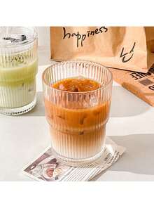 1PC Clear Vertical Glass Glass, Simple Transparent Coffee Cup, Home Cold Drink Glasses, Milk Glasses, Juice Glasses, Cups, Ice Cream Cups - Kitchen Gadgets, Cafe, Restaurant