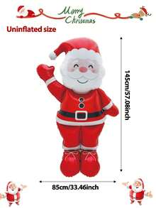 1 个 145 厘米圣诞老人铝箔气球 - 红色和白色，无需电源节日装饰，圣诞派对装饰气球适用于圣诞节、新年、除夕、2026 年房间装饰、室内/室外派对装饰、节日气氛增强剂 - 彩色 - 查看 5
