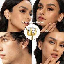 MDFUN 6 Pairs Stud Earrings Sets 3-8MM 18K Gold Plated Round 5A+ Cubic Zirconia Earrings CZ 6 Prong Ears Jewelry Women - C-玫瑰金3-8MM - 查看 3
