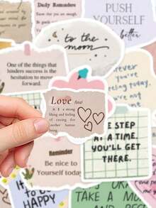 50 piezas de pegatinas con texto en inglés "Debris" para decorar portátiles, libretas y fundas de teléfonos móviles, de vuelta al colegio - Multicolor - Ver 5
