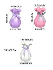 1 قطعة إناء بلاستيكي بمظهر السيراميك، إناء فني حديث مع تصميم مضاد للانزلاق، هدية مثالية لعيد الميلاد والهالوين وعيد الشكر والعيد الفصحي، مناسب لديكور غرفة المعيشة والنوم والحديقة والمكتب، متوفر ب- 3 ألوان