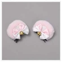 One Piece Dropshipping Handmade Cute Hair Accessories Side Clip JK Animal Ear Hair Clip Double Bowknot Bear Ear Hair Clip - 熊耳髮夾03駝棕色 - 查看 6