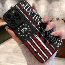 Funda de teléfono con diseño de bandera estadounidense, cubierta protectora decorativa para teléfono, compatible con iPhone 11 12 13 14 15 Pro Max Accesorios para teléfonos - Negro - Ver 9