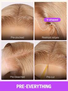 MEGALOOK 升级版 13x6 三合一蕾丝前假发，奶茶棕渐变波浪卷发，带抽绳，100% 真人发丝，18-26 英寸 - 预先拔毛修剪，耳到耳蕾丝，透明蕾丝前假发，易于佩戴 - 轻盈可调节透气帽，柔软弹力，全天舒适 - S20L - 查看 6