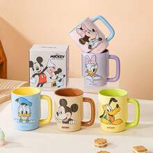Disney 1 件陶瓷马克杯收藏套装 - 米奇米妮唐老鸭黛西经典人物耐热饮具，可重复使用的瓷咖啡杯，适用于办公室家庭酒吧装饰，动漫收藏品圣诞节生日情人节礼物 - 彩色 - 查看 4