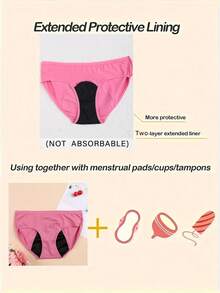 6 Pieces Of Plus Size Women's Comfortable Solid Color Triangle Underwear - Leak Proof, Breathable, Super Absorbent Menstrual Underwear, Suitable For Menstrual Cycles - Soft, Elastic, Skin Friendly Fabric, Comfortable All Day Long - 彩色 - 查看 4