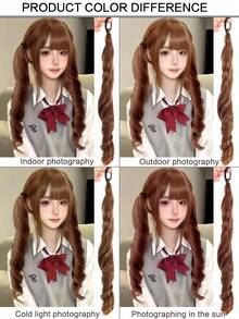 2 PCS Roman Curl Ponytail Wig Lolita Women's Wig Rubber Band Style 16 Inch Deep Curl Ponytail Wig Synthetic Heat-Resistant Fiber Wig Suitable For Daily Wear - Multicolor - View 7