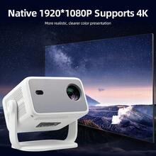 YJMOYE YJMOYE Smart Projektor Native FHD 1080P Android 11.0 Autofokus/Trapezkorrektur (V+H) 5G Dual-Band WLAN6 tragbare Filmprojektor 150 Zoll große Leinwand Heimkino kompatibel mit Handyen