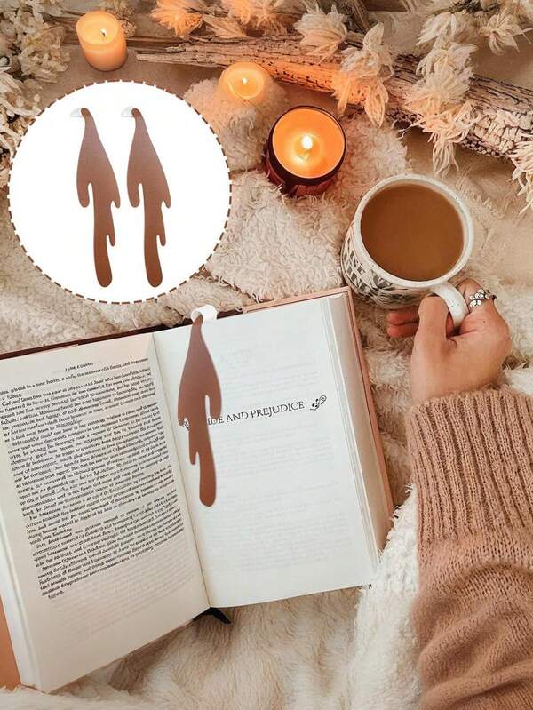 Creative Coffee Cup Bookmark, Pu Leather Decoration With Spilled Coffee Design, Universal For All Seasons, Portable And Fun Bookmark