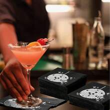 20张/50张/100张黑色银色迪斯科派对鸡尾酒餐巾纸，一次性，70年代80年代90年代派对用品，鸡尾酒餐巾纸，派对餐巾纸，纸巾，适用于订婚、生日、毕业典礼、新娘送礼会、圣诞节、新年派对装饰（款式随机） - 黑色 - 查看 3