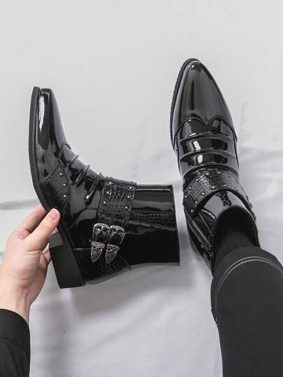 Herren klassische Chelsea Boots - elastische Seitenteile, verschleißfeste Laufsohle, Knöchelstiefel mit niedrigem Absatz, geeignet für Business-Casual und Wochenendoutfits