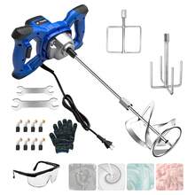 2520W Mezcladora Eléctrica De Pintura/cemento 6 Velocidade, Tamaño pequeño, peso ligero, fácil de agarrar, cómodo de sostener, fácil de operar con ambas manos, alta eficiencia y durabilidad, amplia gama de aplicaciones   Mezclador de Cemento Eléctrico, 1100Rpm, Mezclador de Cemento Portátil Eléctrico para Mezclar Lechadas de Cemento, Morteros, Pinturas y Alimentos - Tipo de Enchufe A USA (110-127V) - Ver 2