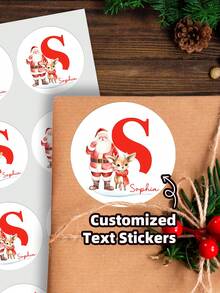 1~108 etiquetas personalizadas - Pegatinas personalizables, pegatinas navideñas personalizadas, pegatinas de cartas de Papá Noel, etiquetas de regalo navideñas y pegatinas para bolsas de aperitivos pequeñas con texto personalizado, perfectas para envolver regalos navideños, decoraciones navideñas, pegatinas para sobres navideños y envasado de dulces y aperitivos. Personalizadas, coloridas, multiusos, para el Día del Padre, para graduaciones, para bodas, para inauguraciones de casa, Navidad