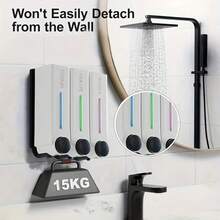 300ml Wall-Mounted Soap Dispenser, Manual Soap Dispenser, Shampoo, Body Wash, Soap Dispenser, Hand Wash Bathroom Container, Bathroom, Hotel, Kitchen Container, Bathroom Storage And Organization - Multicolor - View 7