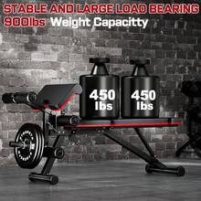 GIKPAL Built-In Transportation Wheel 10 Positions Adjustable Weight Bench - Bề mặt thảm rơm đan chéo - Xem 2