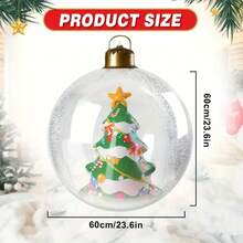 1 pieza Globo inflable LED gigante con control remoto - Árbol de Navidad de cúpula autosoportada extra grande, iluminación multicolor (16 opciones de color, control remoto) - Decoración interior/de fiesta adecuada para patio, jardín, boda, fiesta, decoración de jardín, decoración navideña, Año Nuevo, cumpleaños, boda - Plástico duradero, fácil de instalar, sistema de control remoto enchufar y reproducir, luces LED multicolor, sin uso de unicolor