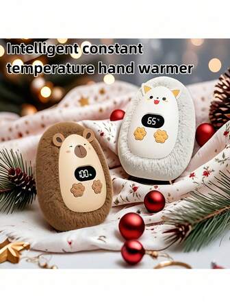 Rechargeable Hand Warmer, Wireless USB Portable Dual-Use Warmer, USB Rechargeable Pocket Heater For Men & Women, Digital Temperature Display, Suitable For Outdoor Camping, Hunting, Christmas Gift, Foot & Hand Warmer, Reusable, Christmas Decoration, Christmas Choice