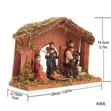 Nativity Scene Figurine Set, Decorations Creche House With Figures, Christian Holiday Home Decor Best Gifts Birthday Graduation Christmas Decorations Room Decor Christmas