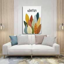 1PC Simple Colorful Pictures Of Large Leaves In Various Colors, And There Are Also Colors12X16inch And 16x24inch Framed , Classic Wooden Frame, Suitable For Living Room, Bedroom, Bathroom And Other Decorations, Perfect Gifts For Christmas, Halloween And Thanksgiving - 白色 - 查看 4