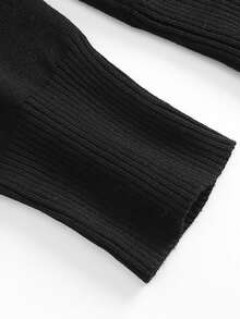 GIGOGOU Plus Size 1XL-4XL Women V-Neck Casual Long Sleeve Knit Cardigan, Spring/Autumn Black Fall - Black - View 9